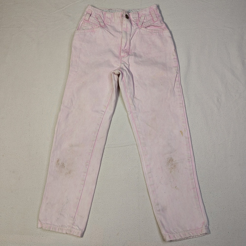Vintage Girls Levis Jeans 12 Pink Cotton Acid Wash High Waist V-Yoke‎ 31311-0785